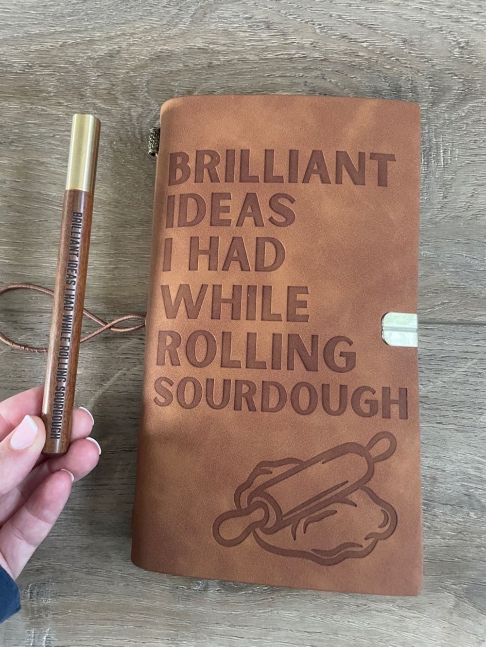 Brilliant Ideas I Had While Rolling Sourdough Leather Journal - Tan new